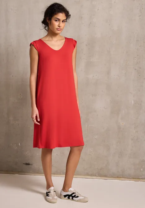 Jersey-Kleid mandarin red