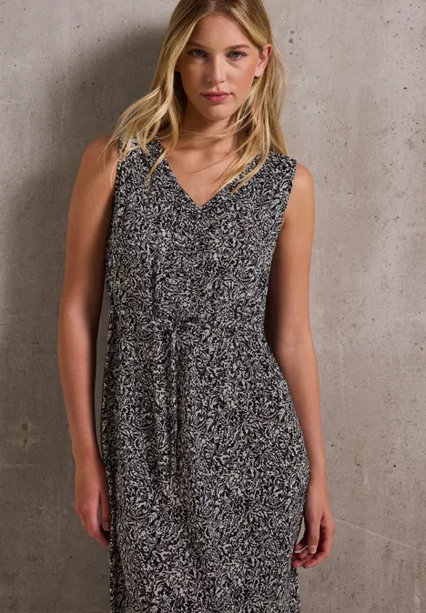 Gemustertes Midi-Kleid void blue