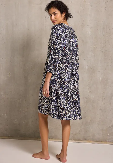 Gemustertes Tunika-Kleid dark void blue