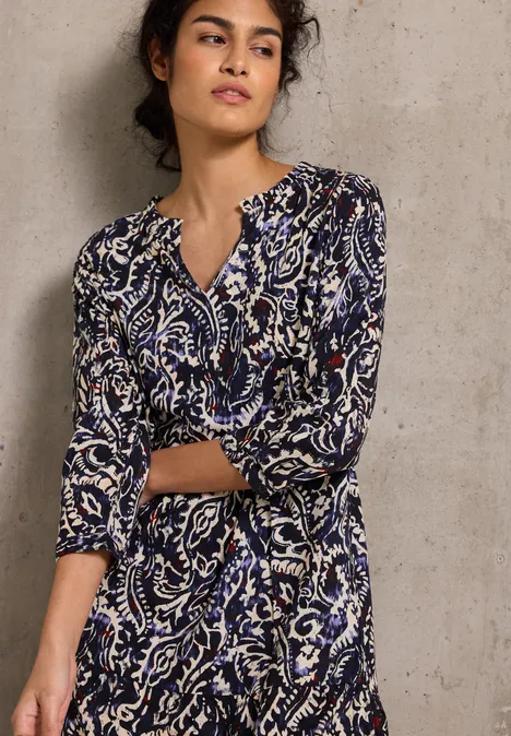 Gemustertes Tunika-Kleid dark void blue