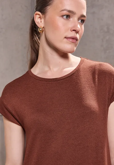 Strick-Look Kleid sienna brown
