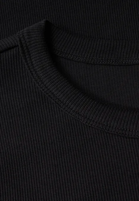Kleid mit Rippstruktur Black