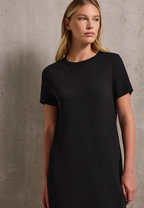 Kleid mit Rippstruktur Black