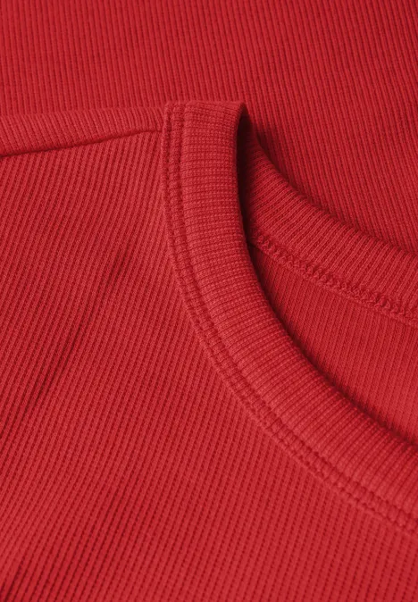 Kleid mit Rippstruktur mandarin red