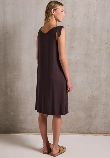 Jersey-Kleid mit Knoten fudge red