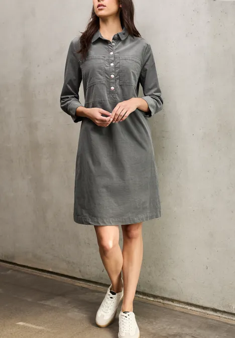 Knielanges Cordkleid deep stone grey