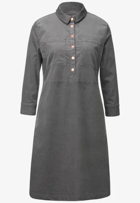 Knielanges Cordkleid deep stone grey