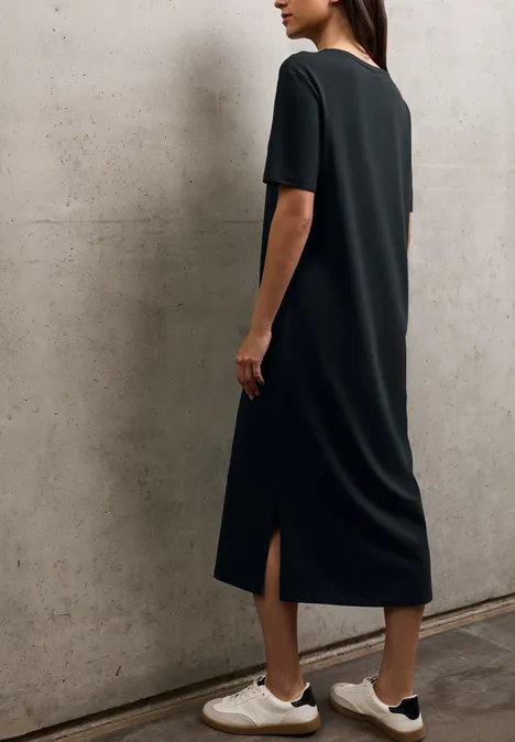 T-Shirt-Kleid mit Nieten industrial grey