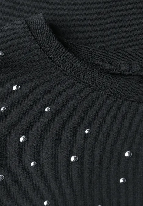 T-Shirt-Kleid mit Nieten industrial grey