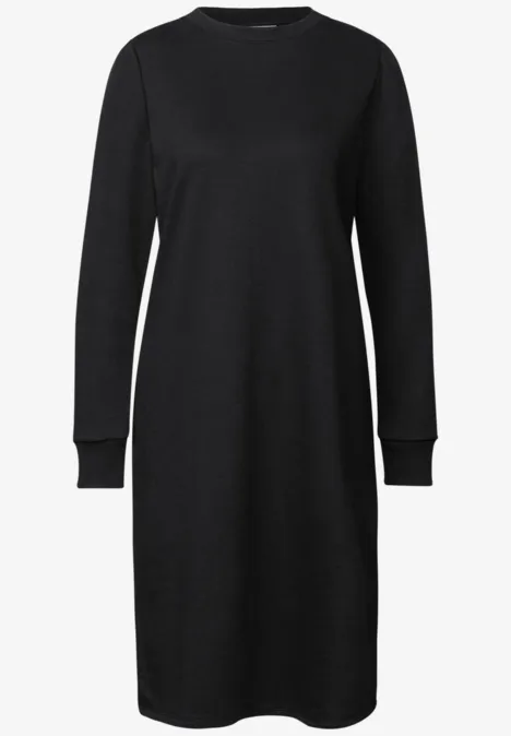 Sweat-Kleid in Unifarbe Black