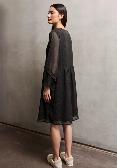 Gemustertes Chiffon-Kleid dark auburn brown