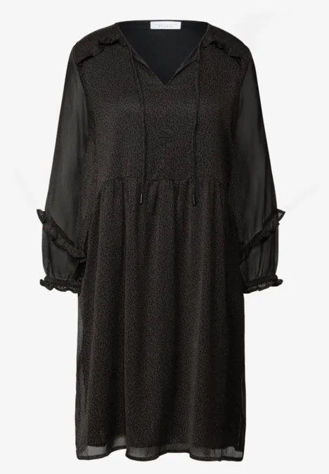 Gemustertes Chiffon-Kleid dark auburn brown
