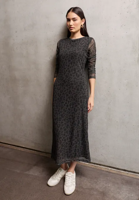 Leo Mesh-Kleid dark auburn brown