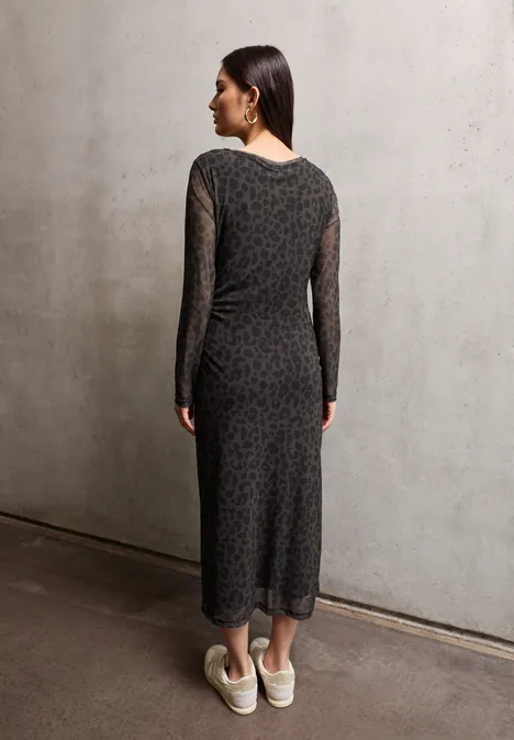 Leo Mesh-Kleid dark auburn brown