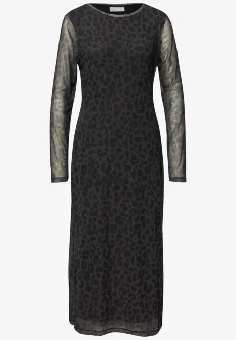 Leo Mesh-Kleid dark auburn brown