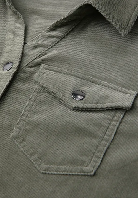 Cordkleid mit Volant reed green