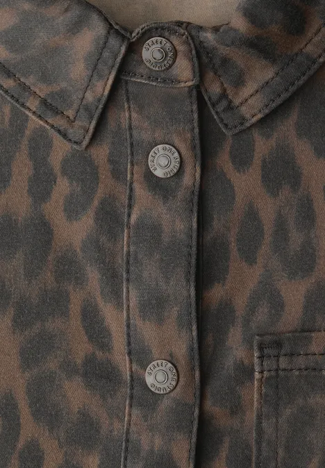 Robe en denim avec motif léopard Leo Printed Overdyed