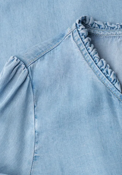 Knielanges Kleid im Washed-Look Light Blue soft wash Knielanges Kleid im Washed-Look Light Blue soft wash