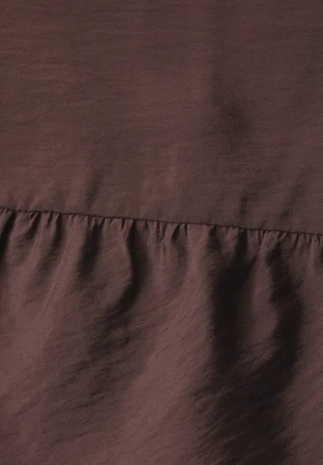 Robe longueur genou avec détail volanté mahogany brown