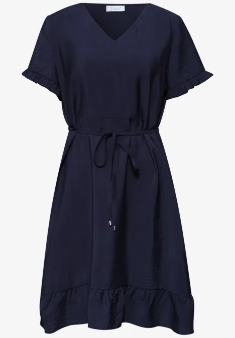 Knielanges Kleid mit Volant-Detail midnight muse