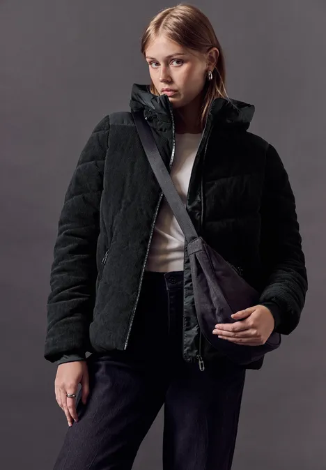 Cord-Jacke Black