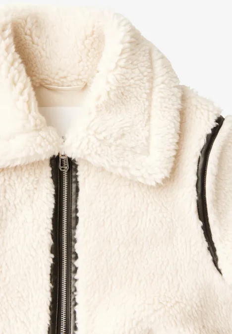 Teddy Jacke mit Details lucid white