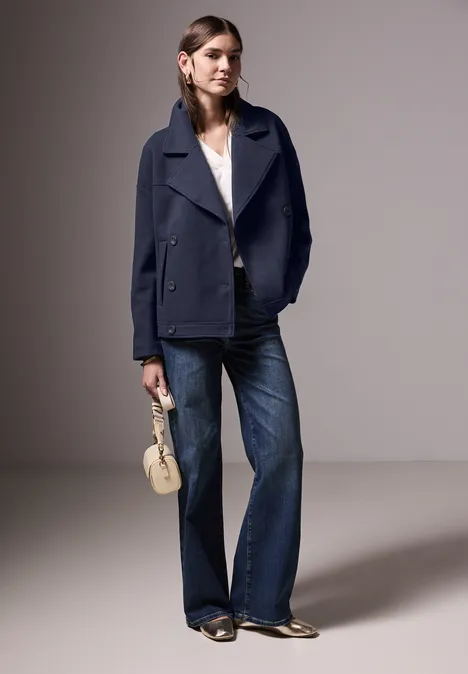 Oversize Caban Jacke deep blue