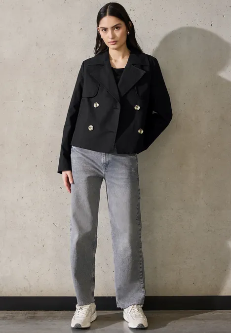 Kurzer Trenchcoat Black