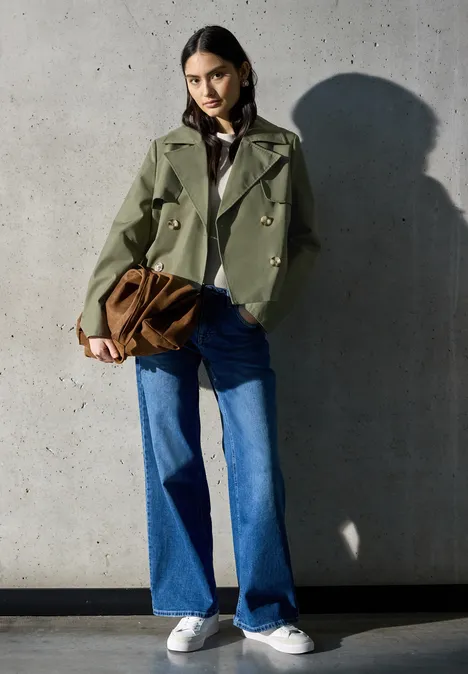 Kurzer Trenchcoat summer khaki