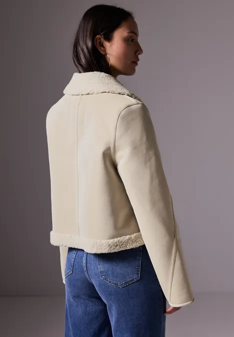 Faux Shearling Jacket pearly sand