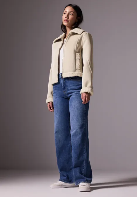 Faux Shearling Jacket pearly sand