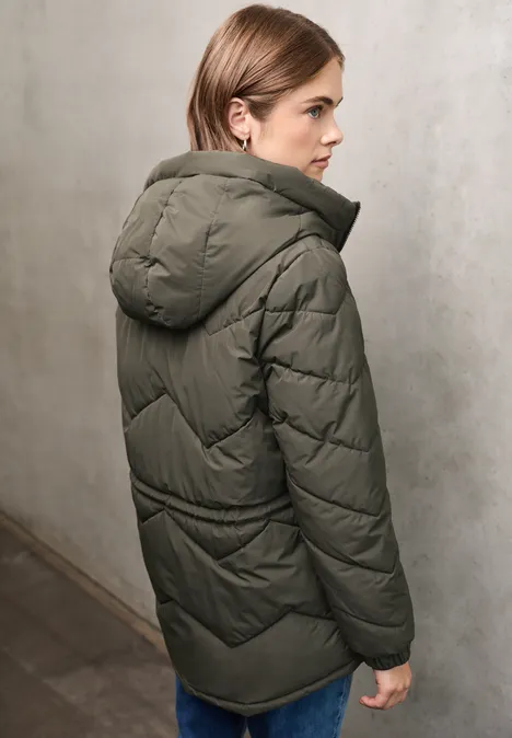 Steppjacke mit Kapuze Beluga Green