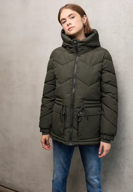 Steppjacke mit Kapuze Beluga Green