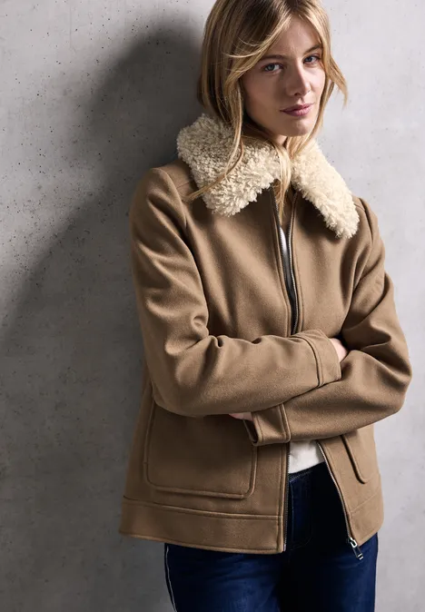 Jacke in Woll-Optik COOKIE BROWN