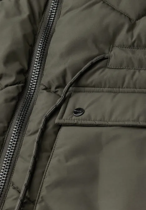 Lange Steppjacke Beluga Green