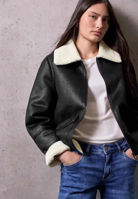 Velours Jacke Black