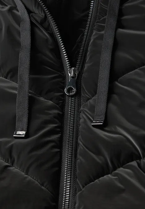 Jacke mit Wellen-Steppung Black
