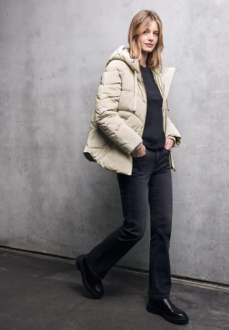 Jacke mit Wellen-Steppung Lunar Stone