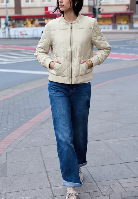 Blouson avec motif piqué powder beige