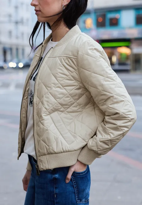 Blouson avec motif piqué powder beige