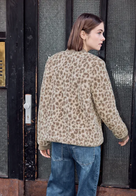 Blouson avec motif léopard cashmere grey