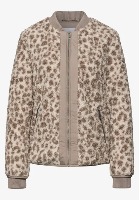 Blouson avec motif léopard cashmere grey