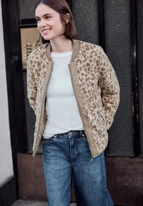 Blouson avec motif léopard cashmere grey