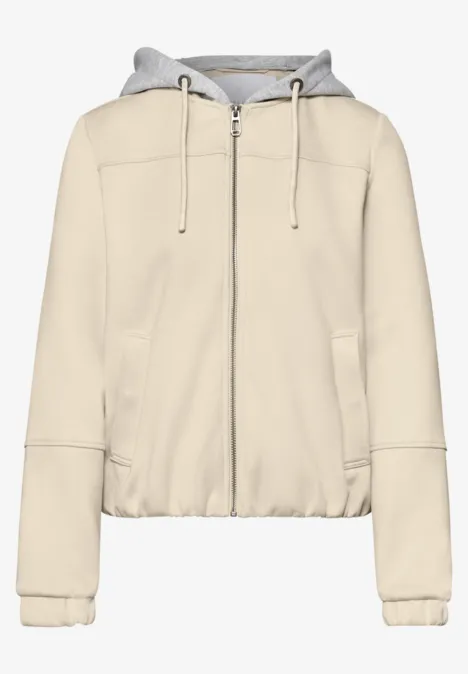 Jas met afneembare capuchon powder beige