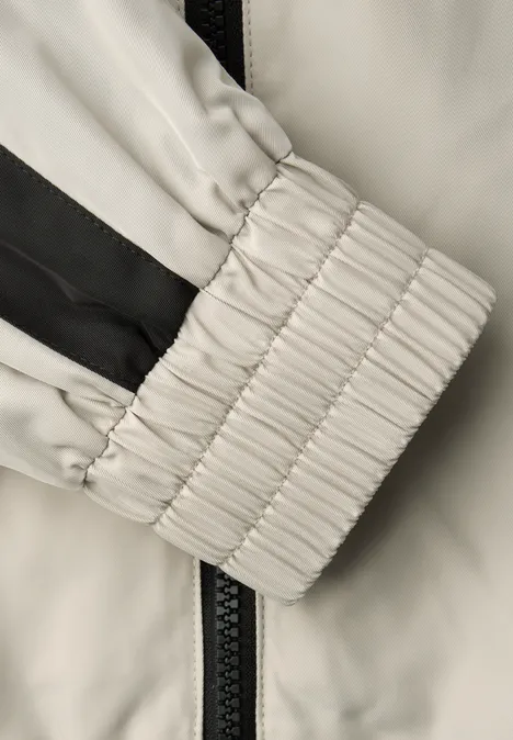 Jacke mit Kapuze und Tapedetail powder beige