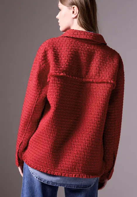 Bouclé-Overshirt urban red