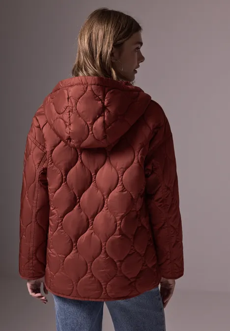 Oversized Steppjacke cherry brown