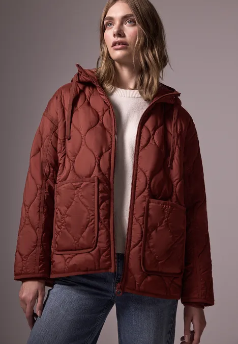Oversized Steppjacke cherry brown