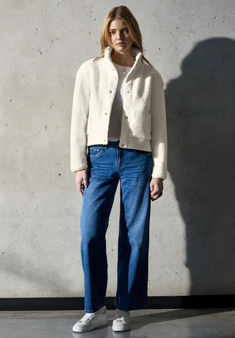 Teddy-Jacke pearly white