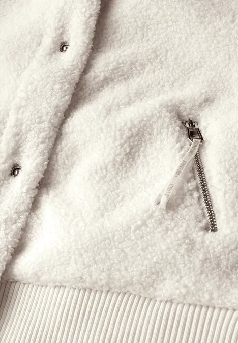 Teddy-Jacke pearly white